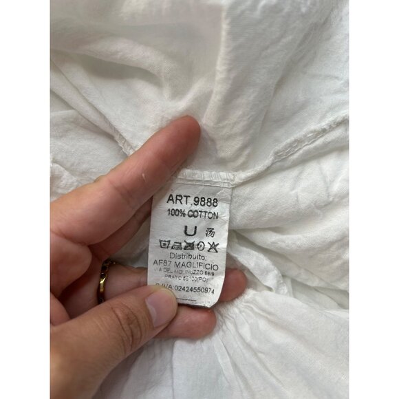 Made in Italy  Boho -chic -Romantic Doralisa White Cotton Eyelet Dress With Flar - Picture 4 of 14